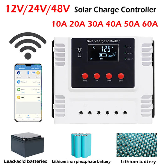 20A 30A 40A 50A 60A Solar Charge Controller With WiFi APP Control For 12V 24V 48V Battery by 54 Energy - Renewable Energy Store