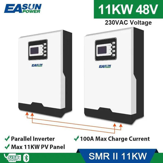 Bluetooth Solar Inverter 11000W Off Grid Pure Sine Wave Inverter 500Vdc 100A MPPT 48V Battery Charger parallel 1 Phase&3 Phase - 54 Energy - Renewable Energy Store