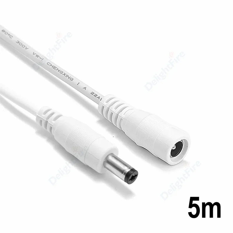 5.5mm 2.1mm DC Extension Cord 22AWG 3A for CCTV LED Lights by 54 Energy - Renewable Energy Store