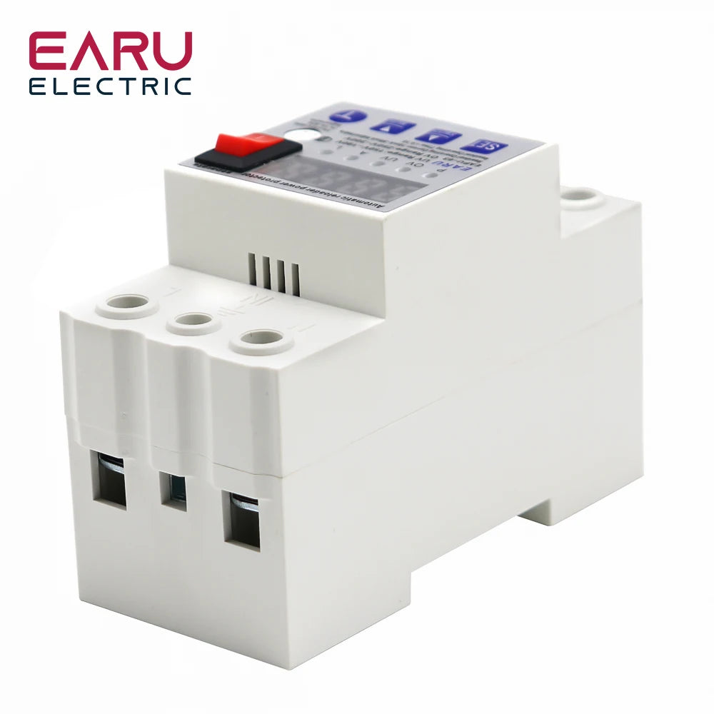 63A Automatic Reconnect Circuit Breaker Over And Under Voltage Over Current Leakage Protection Surge Protect Protector Relay by 54 Energy - Renewable Energy Store