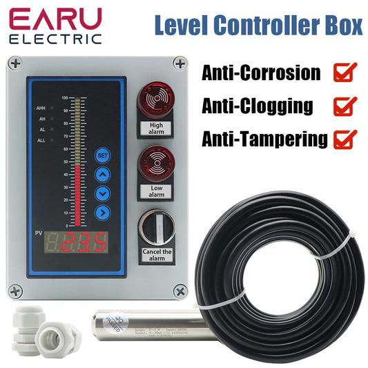 Water Level Sensor Transmitter IP68 – 0-200m Range | Stainless Steel Industrial Liquid Level Sensor