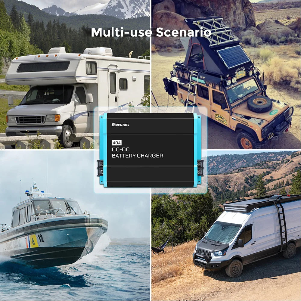 12V 40A DC to DC Lithium AGM GEL Battery Charger RV by 54 Energy - Renewable Energy Store