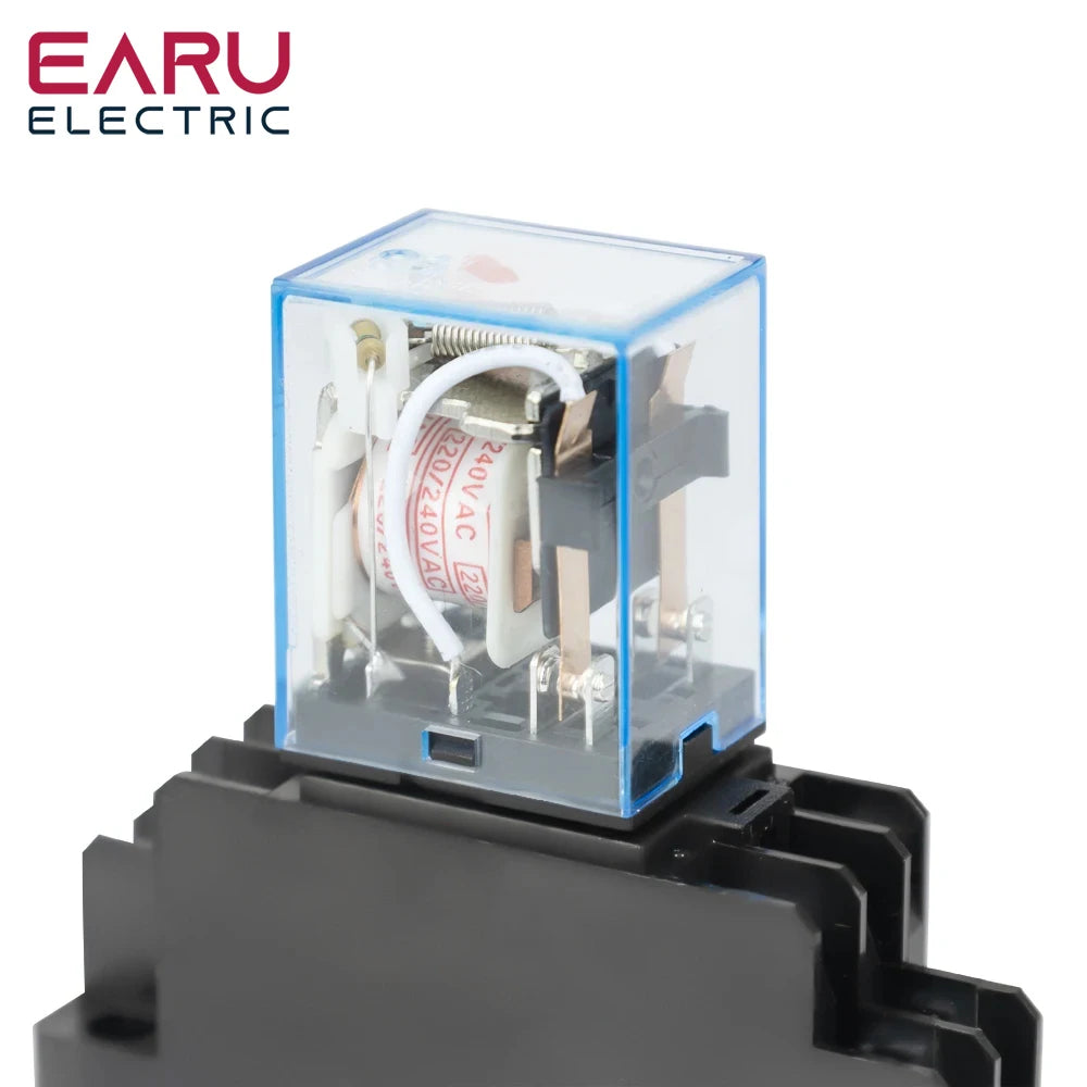 1Pcs MY2NJ MY4NJ Small Electromagnetic Relay 5A 8PIN 14PIN Coil Power Relay DC12V DC24V AC110V AC220V With Socket Base DIN Rail