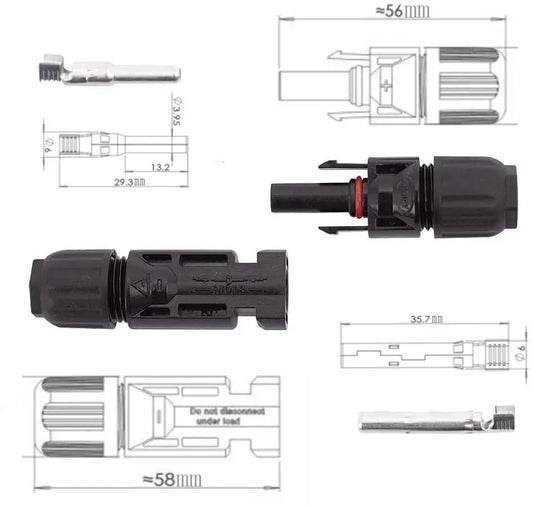 1 Pair DC Solar Connectors With Spanner PV Plug Cable Connectors by 54 Energy - Renewable Energy Store