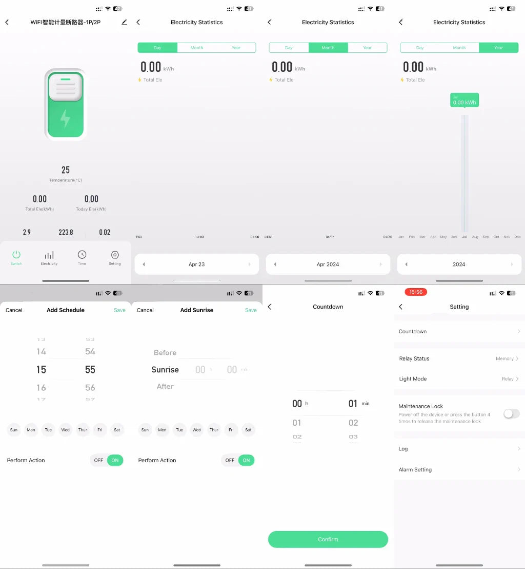 1P 2P TUYA APP Zigbee WIFI Smart Energy Power Consumption kWh Meter Circuit Breaker Time Relay Switch Leakage Voltage Protection by 54 Energy - Renewable Energy Store