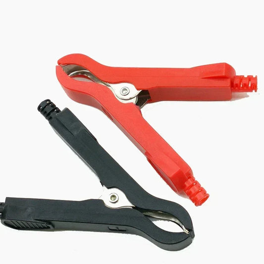 1 Pair 35A 75mm Red Black Crocodile Alligator Clips PVC Insulated by 54 Energy - Renewable Energy Store