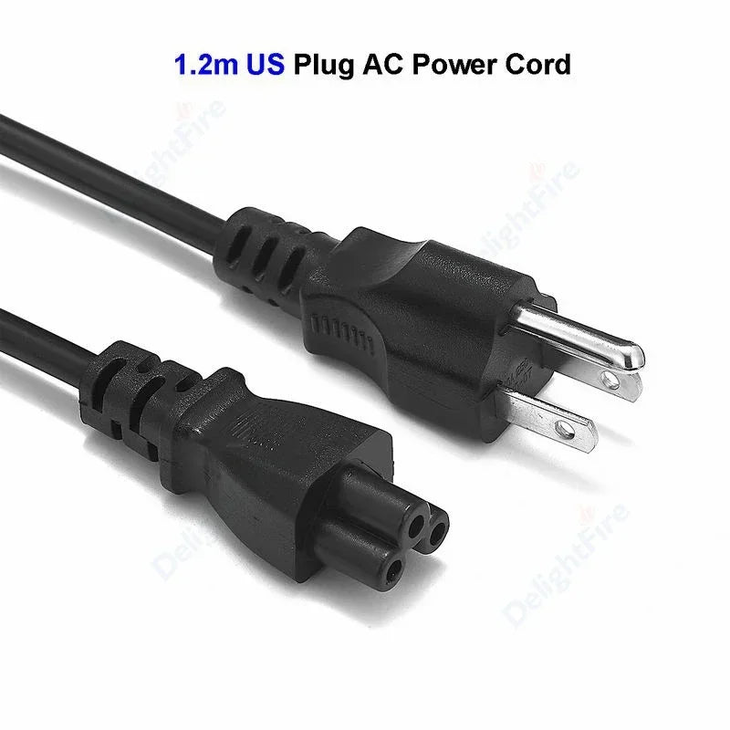 3 Prong US Plug Power Cable 1.2m 1.5m C13 C5 Cloverleaf Cord by 54 Energy - Renewable Energy Store