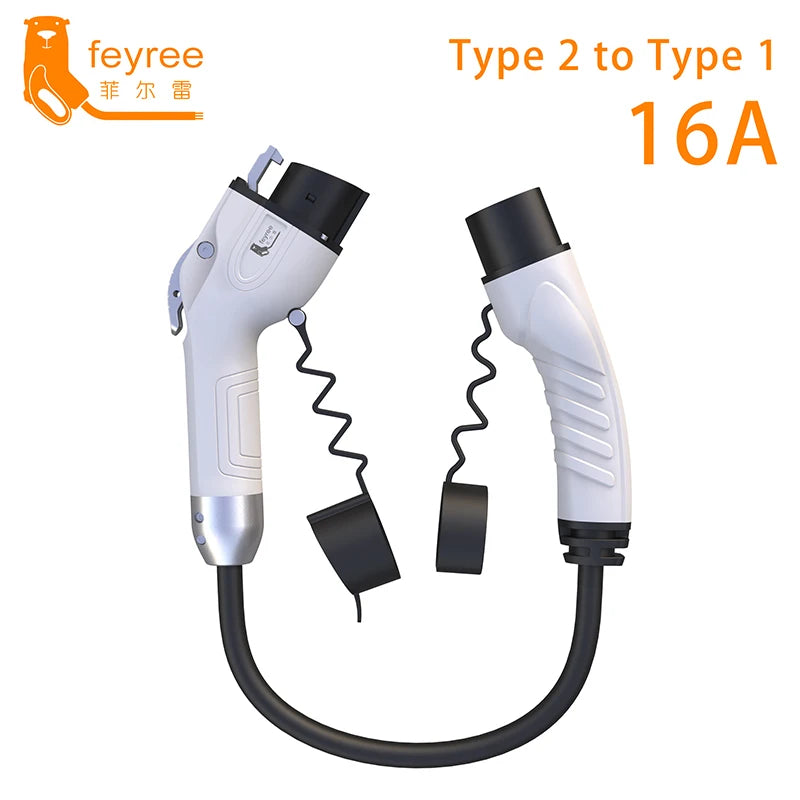 feyree Type 2 to J1772 Type 1 Charging Cable Adapter for EV Charging Station Electric Car EVSE Charger Plug 16A 3.5KW 32A 7KW by 54 Energy - Renewable Energy Store