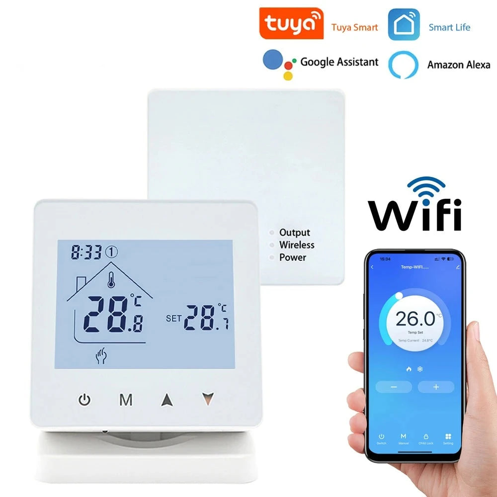 Smart RF Wireless Room Thermostat For Gas Boiler Heating Touch