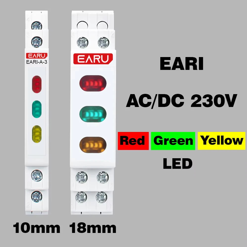 10/18mm Rail Indicator Light AC DC 220V 230V LED Dual Color