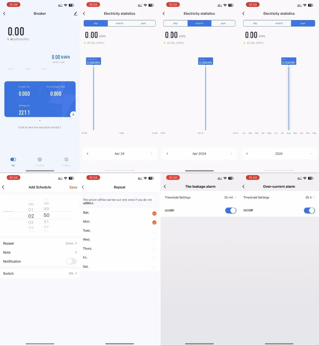 1P TUYA APP Zigbee WIFI Smart Energy Power Consumption kWh Meter Circuit Breaker Time Relay Switch Leakage Voltage Protection by 54 Energy - Renewable Energy Store