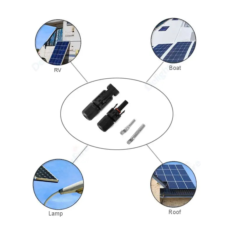 1 Pair Photovoltaic Connectors DC 1000V 30A Waterproof Terminals by 54 Energy - Renewable Energy Store