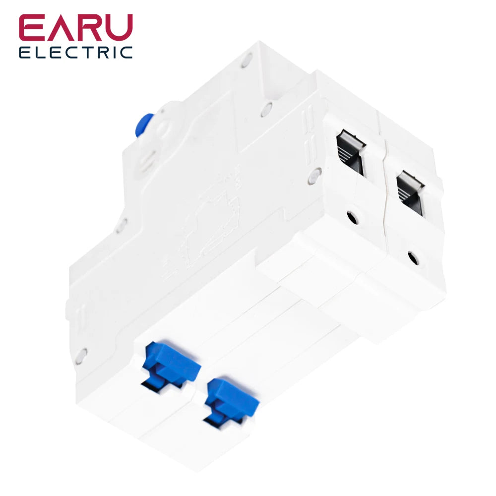 2P Type C AC230V MCB Leakage Protector RCBO Overload Short Circuit Protection Residual Current Circuit Breaker Switch RCCB RCD