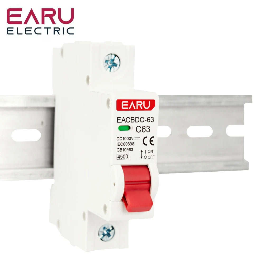 1P DC 1000V MCB Solar Mini Circuit Breaker Overload Protection Switch 6A 10A 16A 20A 25A 32A 40A 50A 63A DC1000V Photovoltaic PV