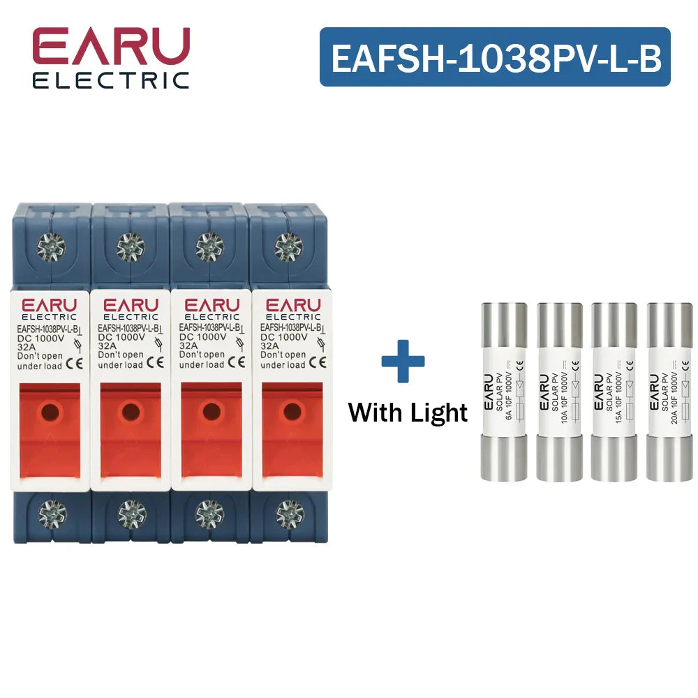 1P 2P 3P 4P Solar DC Fuse Holder High Voltage Solar PV DC 1000V Photovoltaic 6A-32A Photovoltaic System Protection Protector gPV