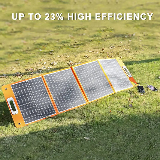 Flashfish 18V 100W Foldable Solar Panel Portable Solar Charger DC Output PD Type-c QC3.0 for Phones Tablets Camping Van RV Trip - 54 Energy - Renewable Energy Store