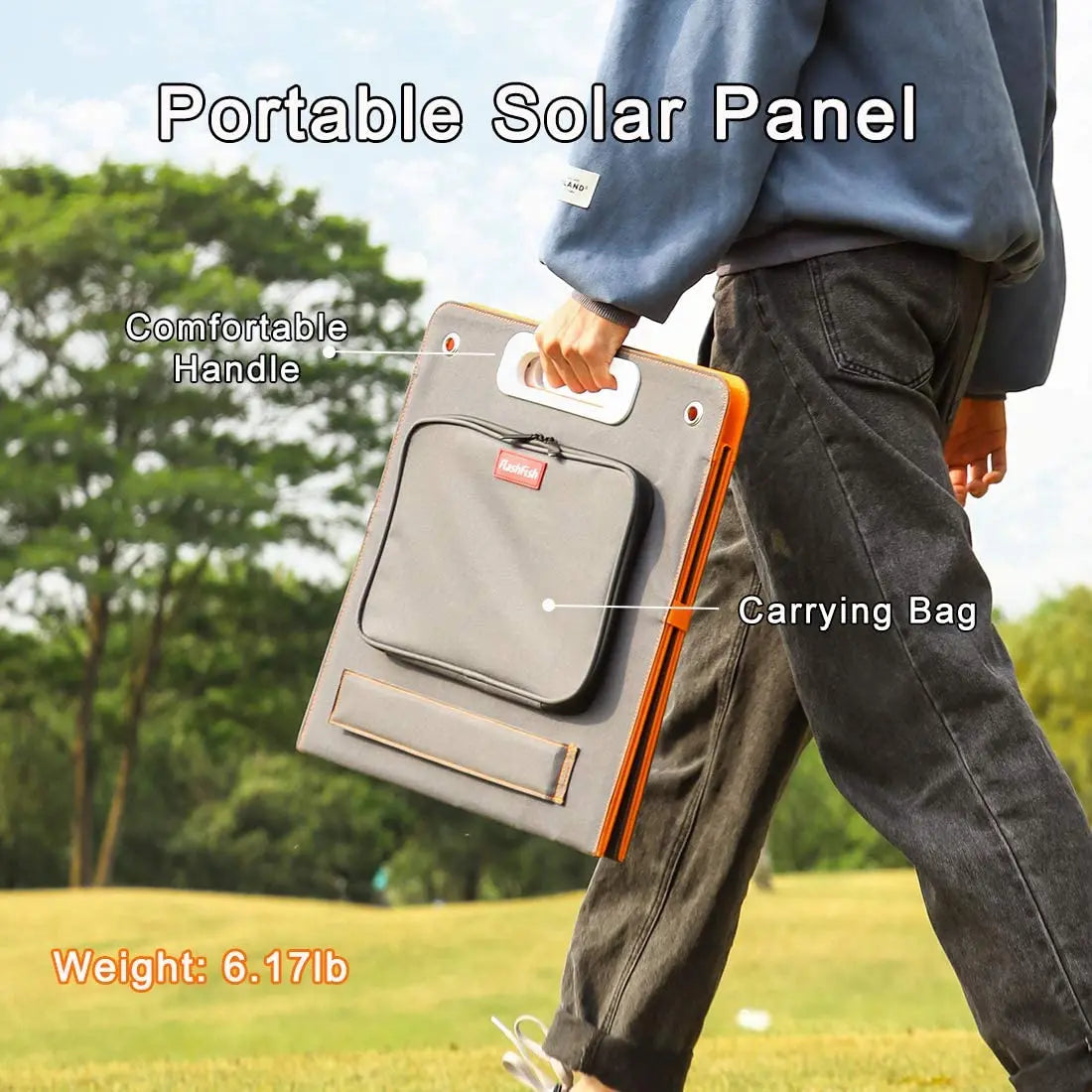 Flashfish 18V 100W Foldable Solar Panel Portable Solar Charger DC Output PD Type-c QC3.0 for Phones Tablets Camping Van RV Trip - 54 Energy - Renewable Energy Store