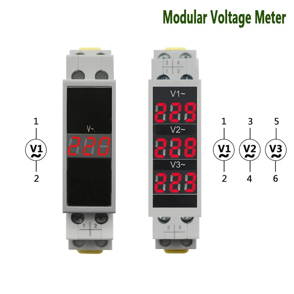 AC390-500V 3-fase DIN-rail Volteter Apèreeter Overspanning AC390-500V 3-fase DIN-rail Volteter Apèreeter Overspanning