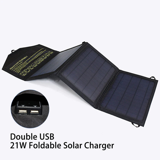 Solar Panel Charger Upgraded 28W 21W 14W Portable Double USB 5V 18V DC Camping Foldable Solar Panel For Phone Charge Power Bank - 54 Energy - Renewable Energy Store