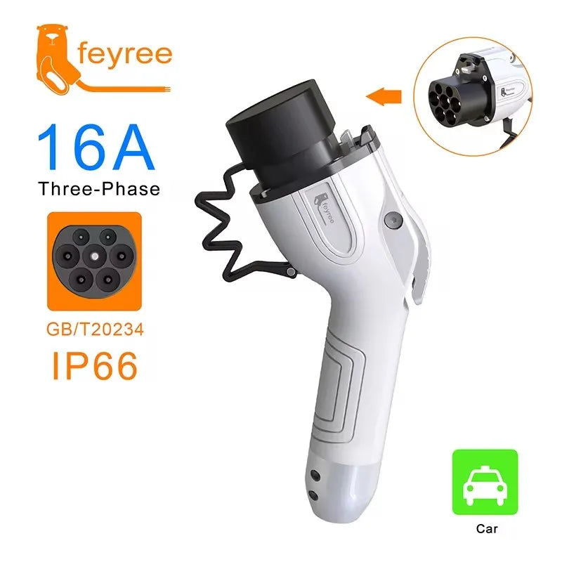 feyree EV Charger Plug Female Car Side GB/T Plug 16A 32A 1 Phase 3 Phase 11KW 22KW for Electric Vehicle Charging Station EVSE by 54 Energy - Renewable Energy Store
