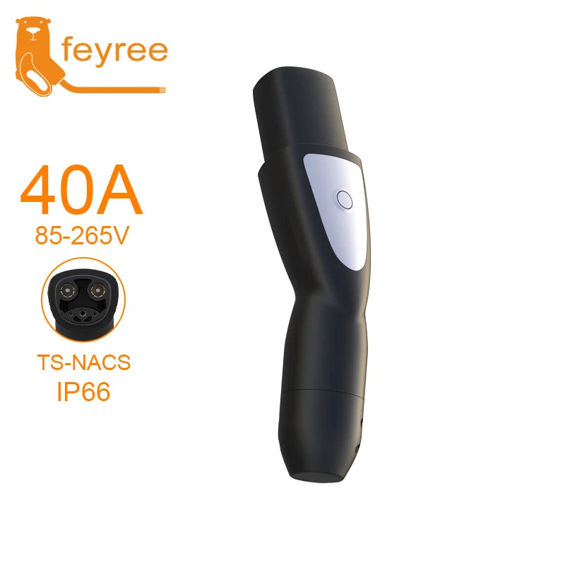 feyree TS-NACS Socket Electric Car Charger EV Charger for Tesla Plug 16A 32A 40A 50A Current Electric Car Side for Model 3 X Y S by 54 Energy - Renewable Energy Store