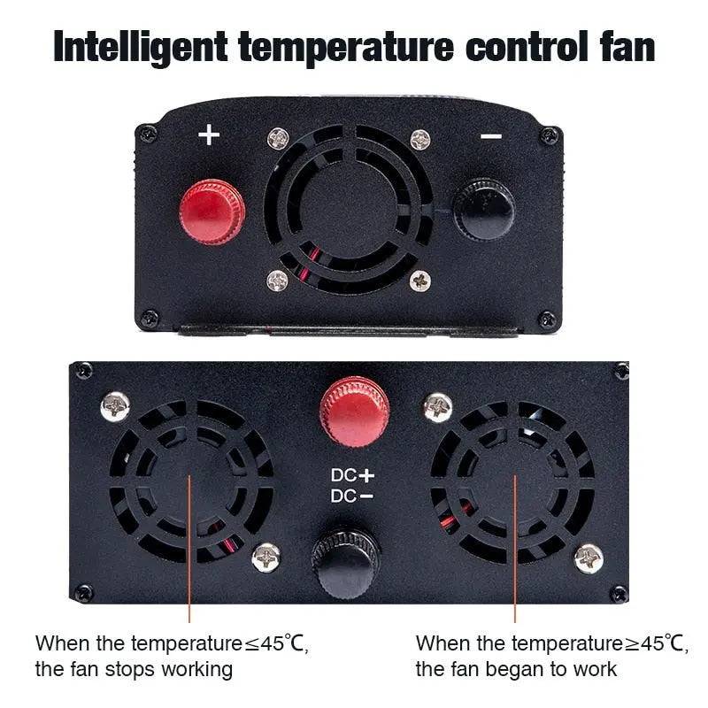 Pure Sine Wave Power Inverter 2000W 3000W 4000W Voltage Transformer 12V 24V 220V Converter With 2 LED Display DC 12V to AC 230V - 54 Energy - Renewable Energy Store