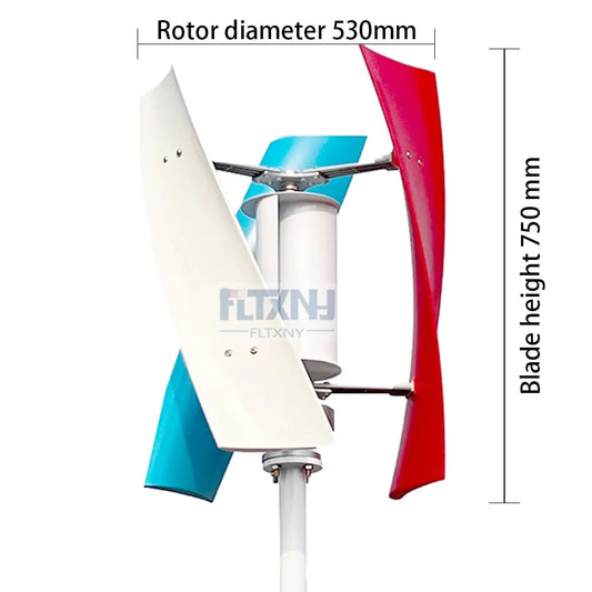 Real Efficiency Free Energy Windmill 1kw 1.5kw 12v 24v Vertical Axis Permanent Maglev Wind Turbine With MPPT Hybrid Controller - 54 Energy - Renewable Energy Store