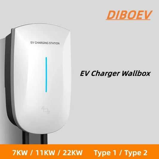 EV Charger Type2 22KW 3Phase Current Adjustable EVSE Wallbox WIFI APP BT Version for Electric Vehicle Car Charging Station - 54 Energy - Renewable Energy Store