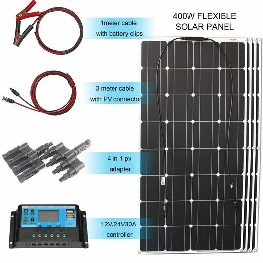 Solar Panel Kit Complete 400/300/200/100 Watts Flexible Solar 12V - 54 Energy - Renewable Energy Store