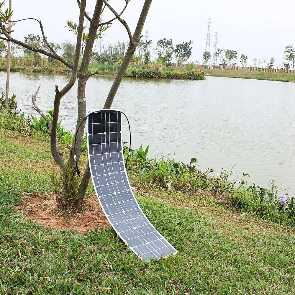 Solar Power Panel Kit 100 watt 50w 16v 12v Strip Shape Monocrystalline Cell Flexible - 54 Energy - Renewable Energy Store