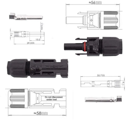 1 Pair DC Solar Connectors With Spanner PV Plug Cable Connectors by 54 Energy - Renewable Energy Store