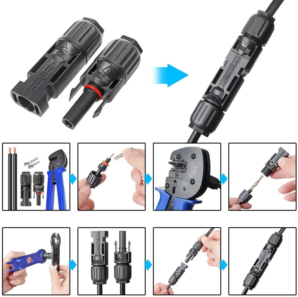 1 Pair DC Solar Connectors With Spanner PV Plug Cable Connectors by 54 Energy - Renewable Energy Store