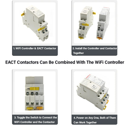 100-240V 2A AC Din Rail WiFi Auxiliary Contactor Controller Timer Work with Modular Contactor eWeLink APP Alexa Google Assistant by 54 Energy - Renewable Energy Store