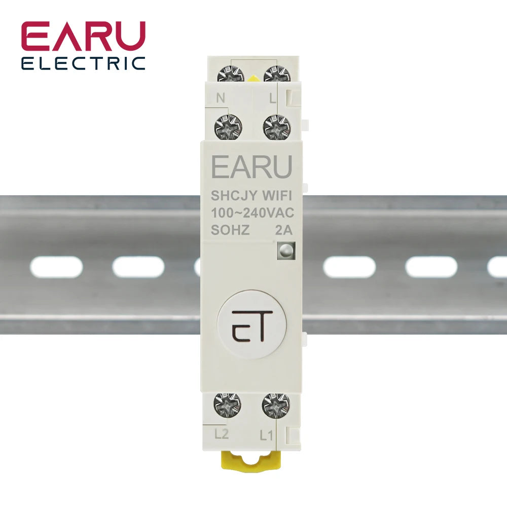 100-240V 2A AC Din Rail WiFi Auxiliary Contactor Controller Timer Work with Modular Contactor eWeLink APP Alexa Google Assistant by 54 Energy - Renewable Energy Store