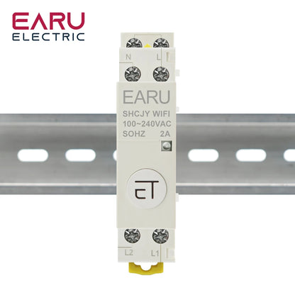 100-240V 2A AC Din Rail WiFi Auxiliary Contactor Controller Timer Work with Modular Contactor eWeLink APP Alexa Google Assistant by 54 Energy - Renewable Energy Store