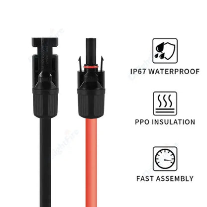 10AWG 6mm2 Tinned Copper Solar PV Extension Wires Set by 54 Energy - Renewable Energy Store