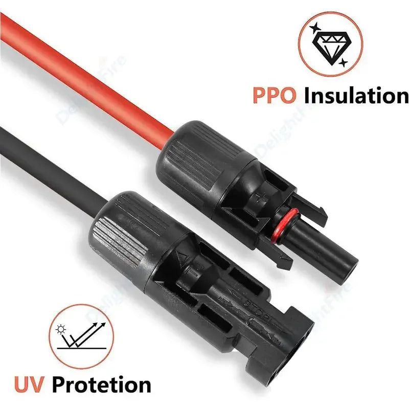 10AWG 6mm2 Tinned Copper Solar PV Extension Wires Set by 54 Energy - Renewable Energy Store