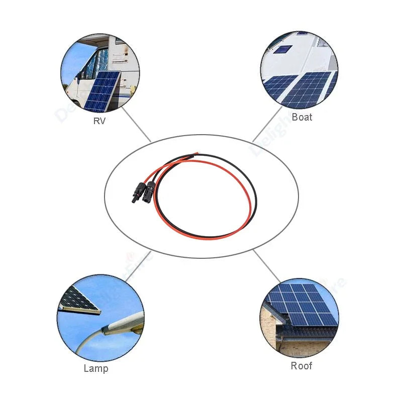 10AWG 6mm2 Tinned Copper Solar PV Extension Wires Set by 54 Energy - Renewable Energy Store