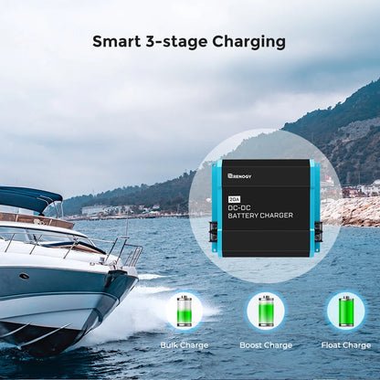 12V 20A DC to DC On-Board Battery Charger for Flooded, Gel, AGM by 54 Energy - Renewable Energy Store