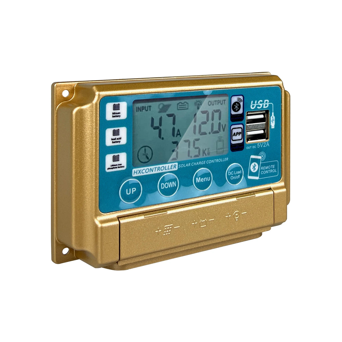 12V/24V 30A/40A/50A/60A Solar Panel Controller Bluetooth LCD Display by 54 Energy - Renewable Energy Store