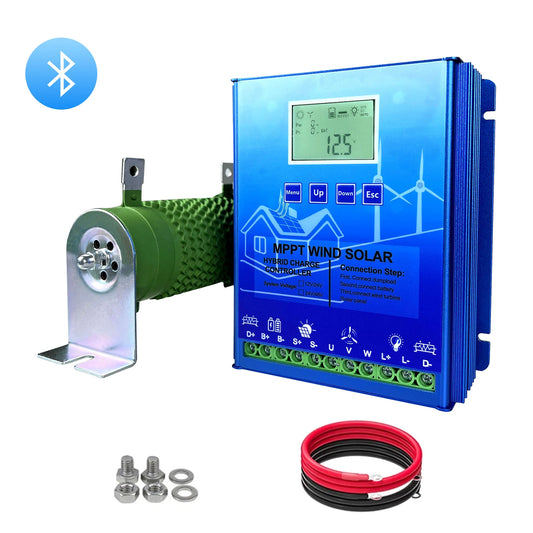 12V 24V 48V 2000W MPPT Hybrid Wind Solar Charge Controller With LCD Display And Bluetooth For Lifepo4 Batteries by 54 Energy - Renewable Energy Store