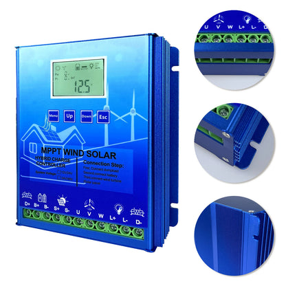 12V 24V 48V 2000W MPPT Hybrid Wind Solar Charge Controller With LCD Display And Bluetooth For Lifepo4 Batteries by 54 Energy - Renewable Energy Store