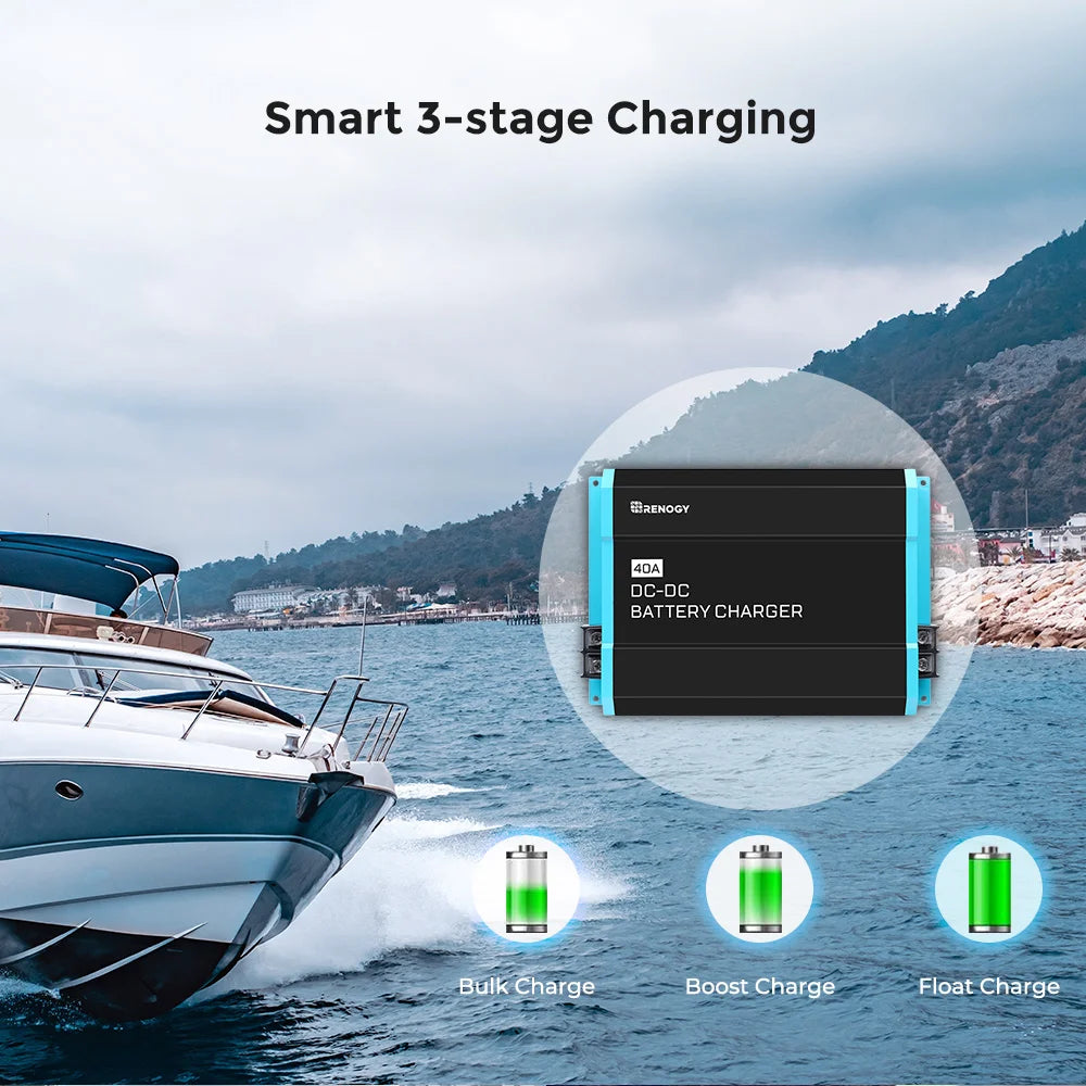 12V 40A DC to DC Lithium AGM GEL Battery Charger RV by 54 Energy - Renewable Energy Store