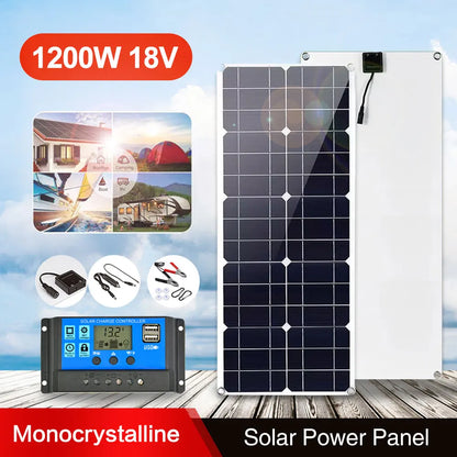 12V Monocrystalline 1200W 18V Flexible Solar Panel Kit For Outdoor Camping by 54 Energy - Renewable Energy Store