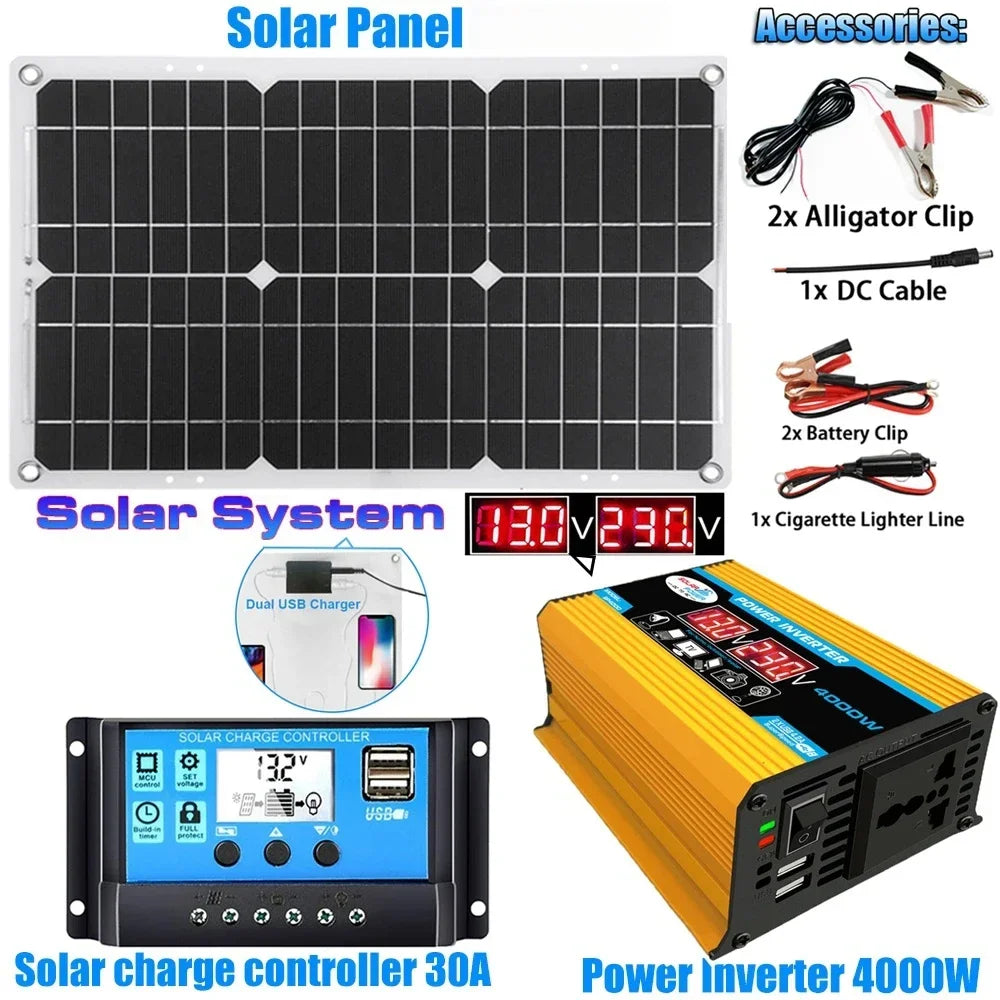 12V to 110V/220V Solar Panel System 4000W Inverter Kit by 54 Energy - Renewable Energy Store