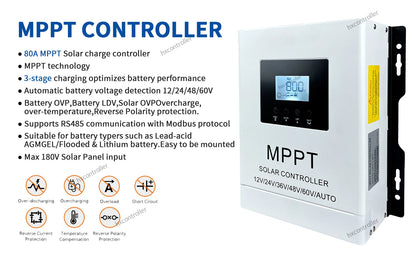 180VDC MPPT Solar Charge Controller 80A 60A 40A For Lithium Batteries by 54 Energy - Renewable Energy Store