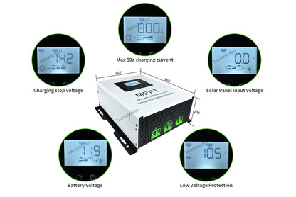 180VDC MPPT Solar Charge Controller 80A 60A 40A For Lithium Batteries by 54 Energy - Renewable Energy Store