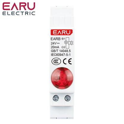 Lámpara de señal LED de montaje en carril DIN de 18 mm Serie de zumbadores audibles y visuales CA 230 V CC 24 V Luces piloto indicadoras rojas