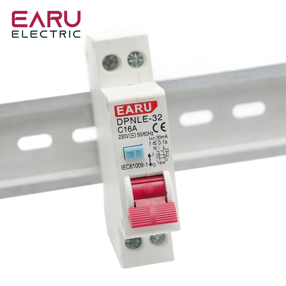 18MM RCBO Type AC Residual Automatic Circuit Breaker 6KA 1P+N 2P 16A 20A 230V With Over Current Leakage Protection 30mA EKL9-40 by 54 Energy - Renewable Energy Store