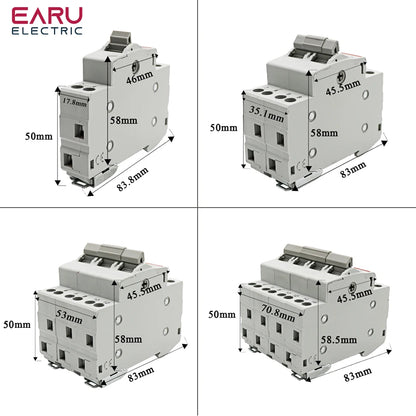 1P 2P 3P 4P 40A 63A MTS Dual Power Manual Transfer Interlock Circuit Breaker Din Rail Isolating Discounnecting Switch by 54 Energy - Renewable Energy Store